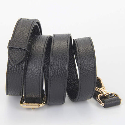 LIVE UP Full Grain Leather Adjustable Replacement Cross Body Purse Shoulder Strap Handbag Bag Wallet, 2/3” Wide (Black)