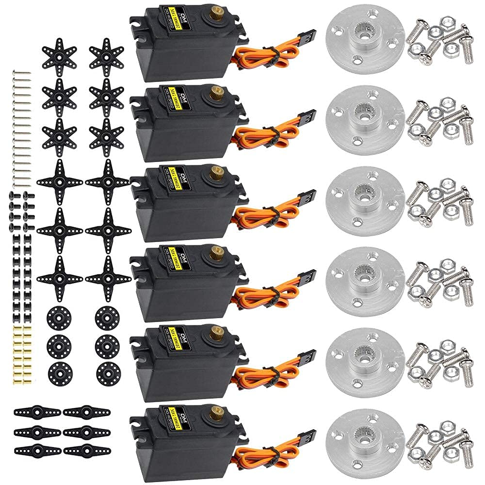 diymore Robotic Arm Kit ROT3U 6DOF Aluminium Mechanical Robotic Clamp Claw Kits for Boys & Girls to Learn Programming/Science/Techology, with MG996R Metal Gear Servo Motor,Ideal