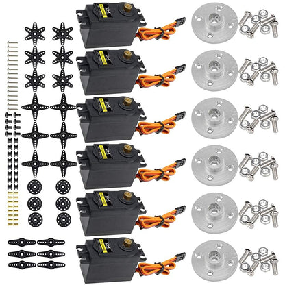 diymore Robotic Arm Kit ROT3U 6DOF Aluminium Mechanical Robotic Clamp Claw Kits for Boys & Girls to Learn Programming/Science/Techology, with MG996R Metal Gear Servo Motor,Ideal