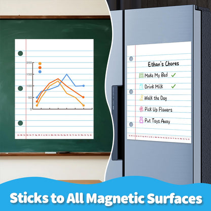 PraxiKidy Giant Magnetic Notebook Paper,Dry Erase Handwriting Lined White Board Paper Teaching Supplies Chart Paper for Teacher Essentials Homeschool Elementary Classroom Must Haves, 21.7”x 17"