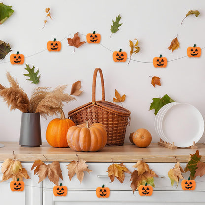 Hillsuren 24 Pcs Halloween Felt Pumpkin Wool Felt Ball Garland Spooky Fabric Pumpkin Ornaments for DIY Crafts Halloween Fall Party Hanging Home Wall Table Farmhouse Tree Indoor Outdoor Decoration