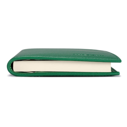 HISCOW Minimalist Checkbook Cover - Full Grain Leather (Premium Green)