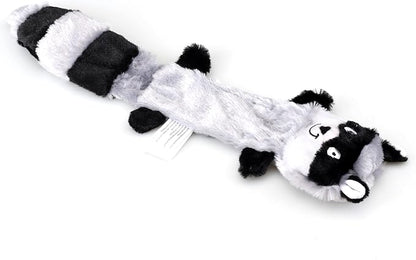3-Piece Unstuffed Squeaky Dog Toys, Fox, Raccoon, and Squirrel, Flat No Stuffing Toys- 16"