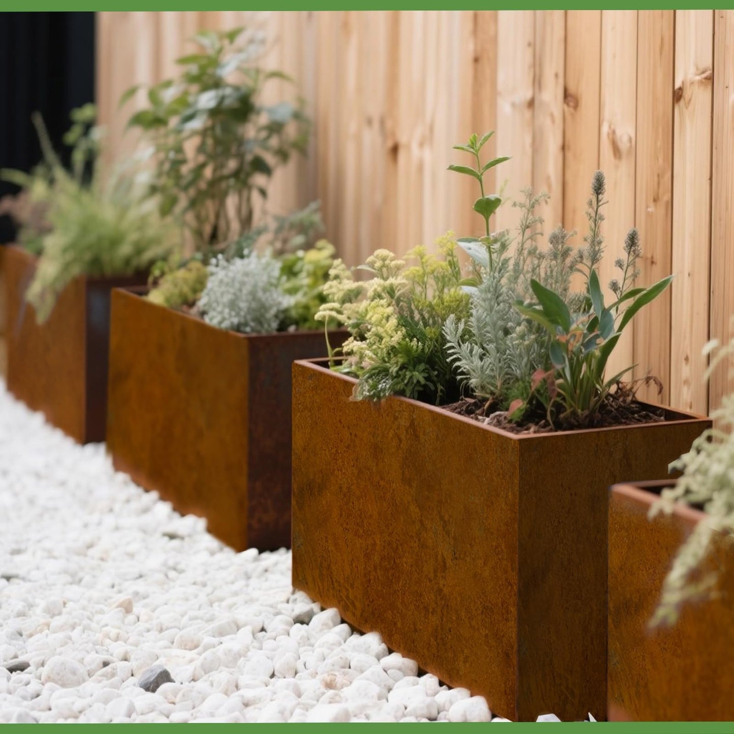 Decoroca Corten Steel Planter Box Outdoor, 14 Gauge Heavy Duty Metal Prevents Warping, for Patio Garden Divider and Privacy Screen, Arrives Un-Rusted, 24" H x 12" W x 30" L