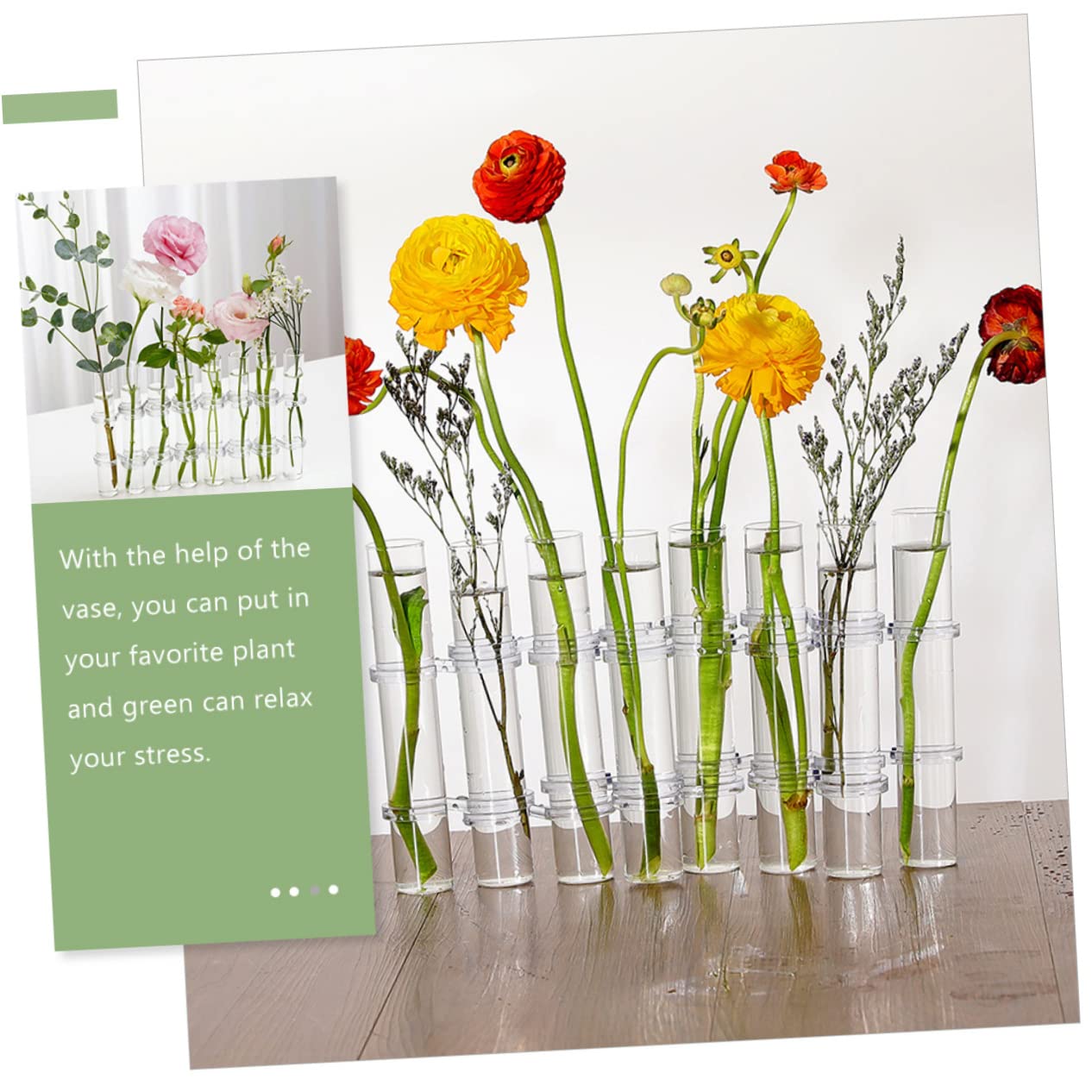PRETYZOOM Propagation Vase Set 1pc Tube Plant Terrarium Holder for Home Office Plant Propagation Tubes Glass Vase Hook