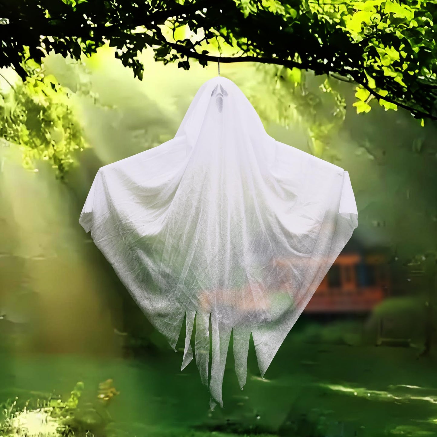 3 Pack Halloween Hanging Ghosts - 23.6 Inch Flying Ghosts Ideal for Halloween Decorations Indoor & Outdoor, Party Decor, Front Yard, Porch, Patio, Lawn, Garden Trees and Wreath