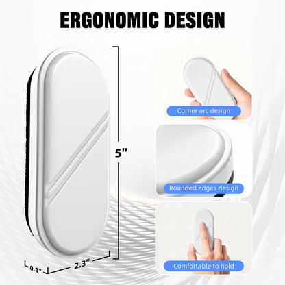 FUNISKETCH Dry Erase Eraser, Detachable Magnetic White Board Erasers - 2 Pack,Glass Board Glass Whiteboard Eraser for Office and School Supplies (White)