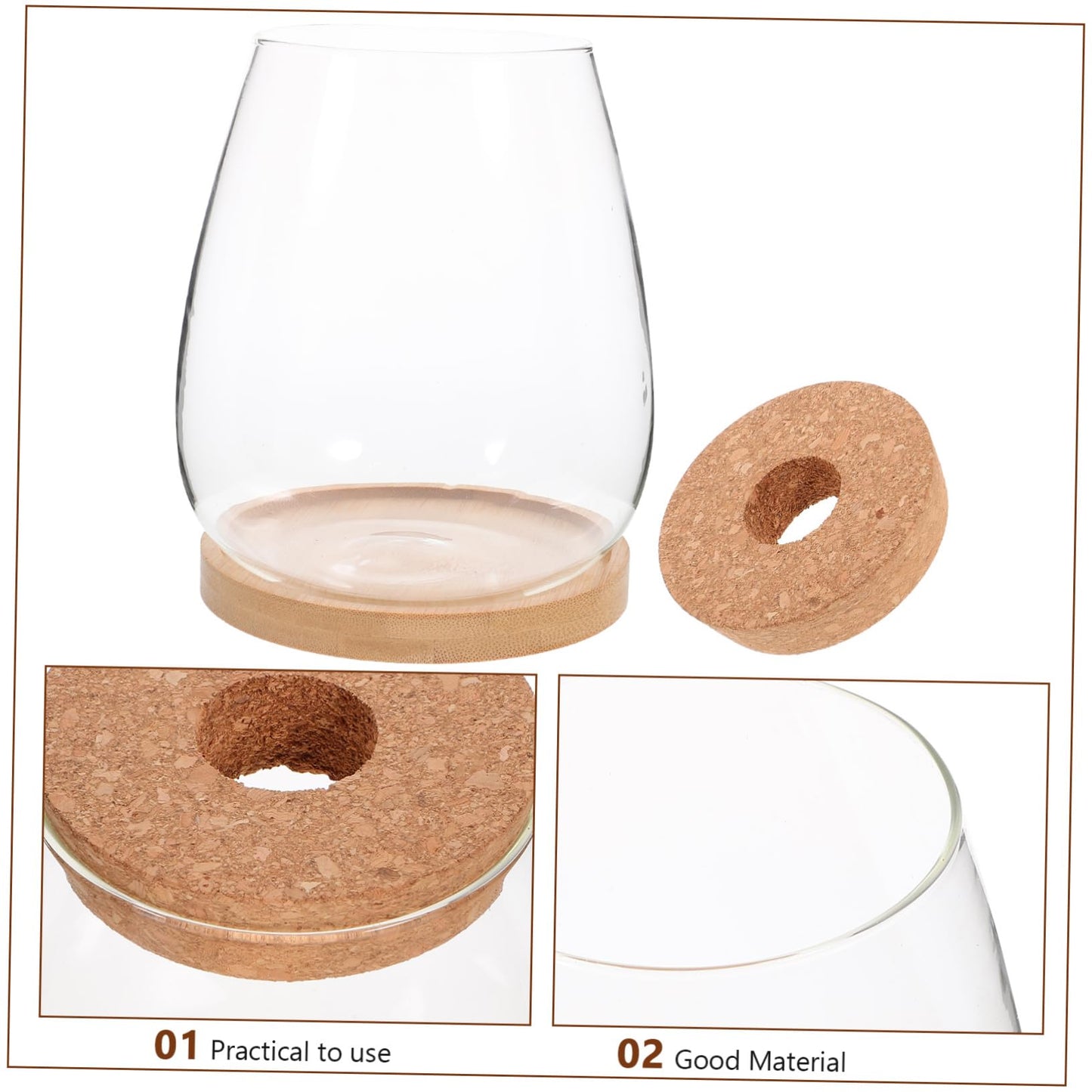 BESPORTBLE 1 Set Plant Terrarium Hydroponic Glass Vase Holder with Base Container for Plants Transparent Flower Arrangement Decor for Home Office and Garden