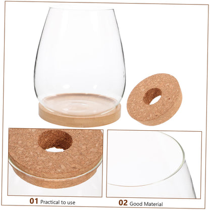 BESPORTBLE 1 Set Plant Terrarium Hydroponic Glass Vase Holder with Base Container for Plants Transparent Flower Arrangement Decor for Home Office and Garden