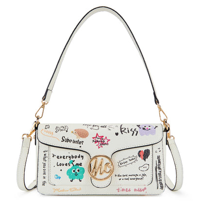 Milan Chiva Crossbody Bags for Women - Small Cross Body Purse Shoulder Bag, Cute Purse Handbags for Daily Commute Travel MC-619-1WT
