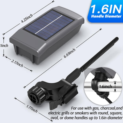 Solar Charging Barbecue Grill Light for Outdoor Grill, Automatic On/Off BBQ Light for Blackstone Griddle Accessories, Grill Accessories for Blackstone Grill, Perfect BBQ Gift for Men Women Him Her