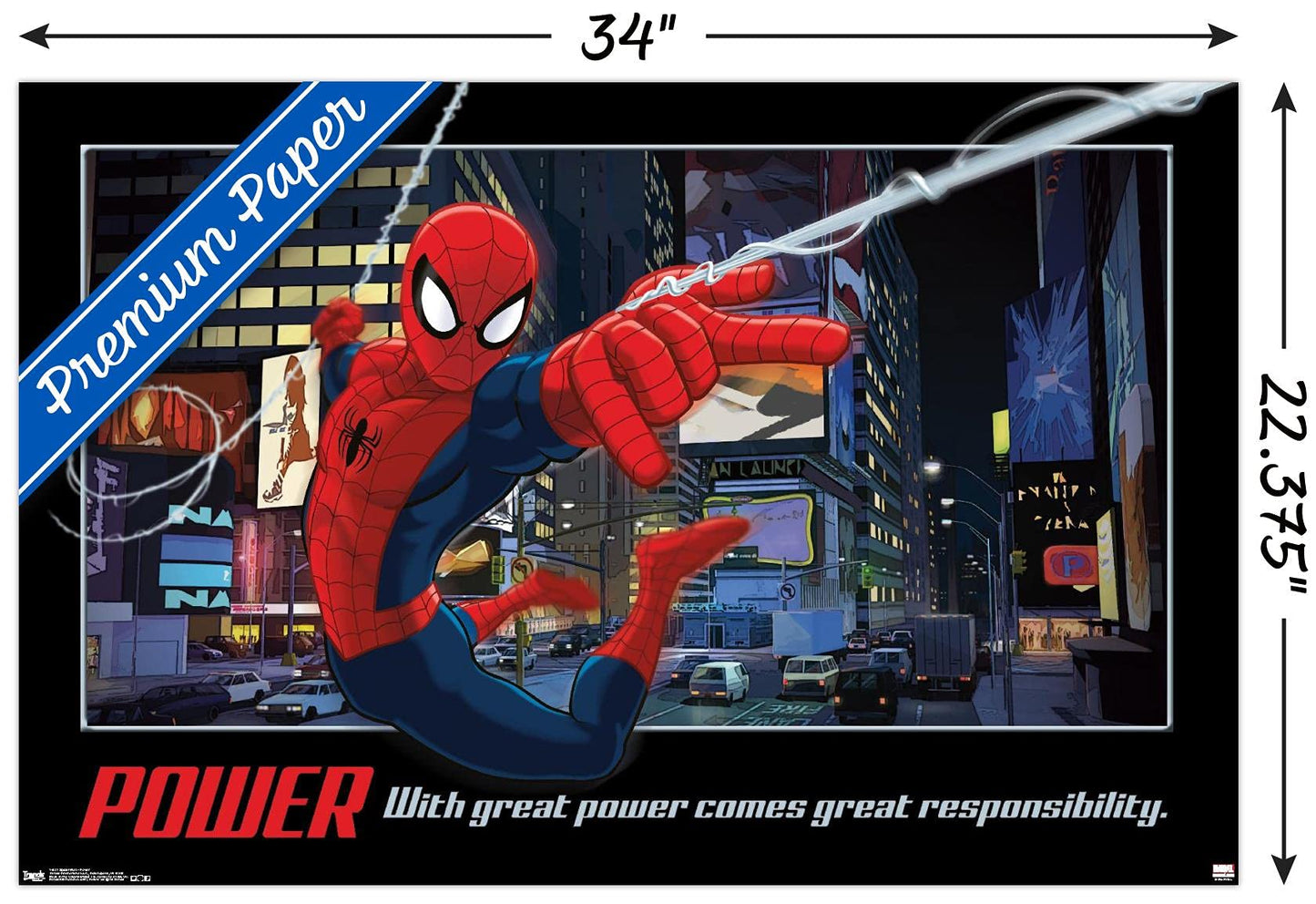 Trends International Marvel Comics - Spider-Man - Power Wall Poster, 22.375" x 34", Premium Unframed Version