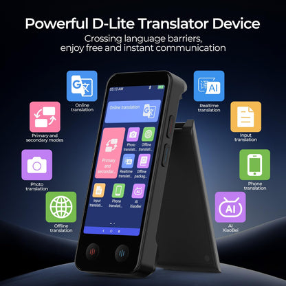 iTour Detachable Language Translator Device, Upgraded Instant Voice Translator, Real Time Dual Screen AI Translator with 139 Languages, Online & Offline & Photo & Group Chat & Text Translation