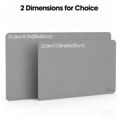 Fenge Desk Pad Mat, Water Resistant Mouse Pad, Double-Sided Mouse Mat with Anti-Slip Cork Base, Faux Leather Desk Blotter for Home Office, Laptop, Mouse, 23.6 x 13.8 Inches, Light Grey