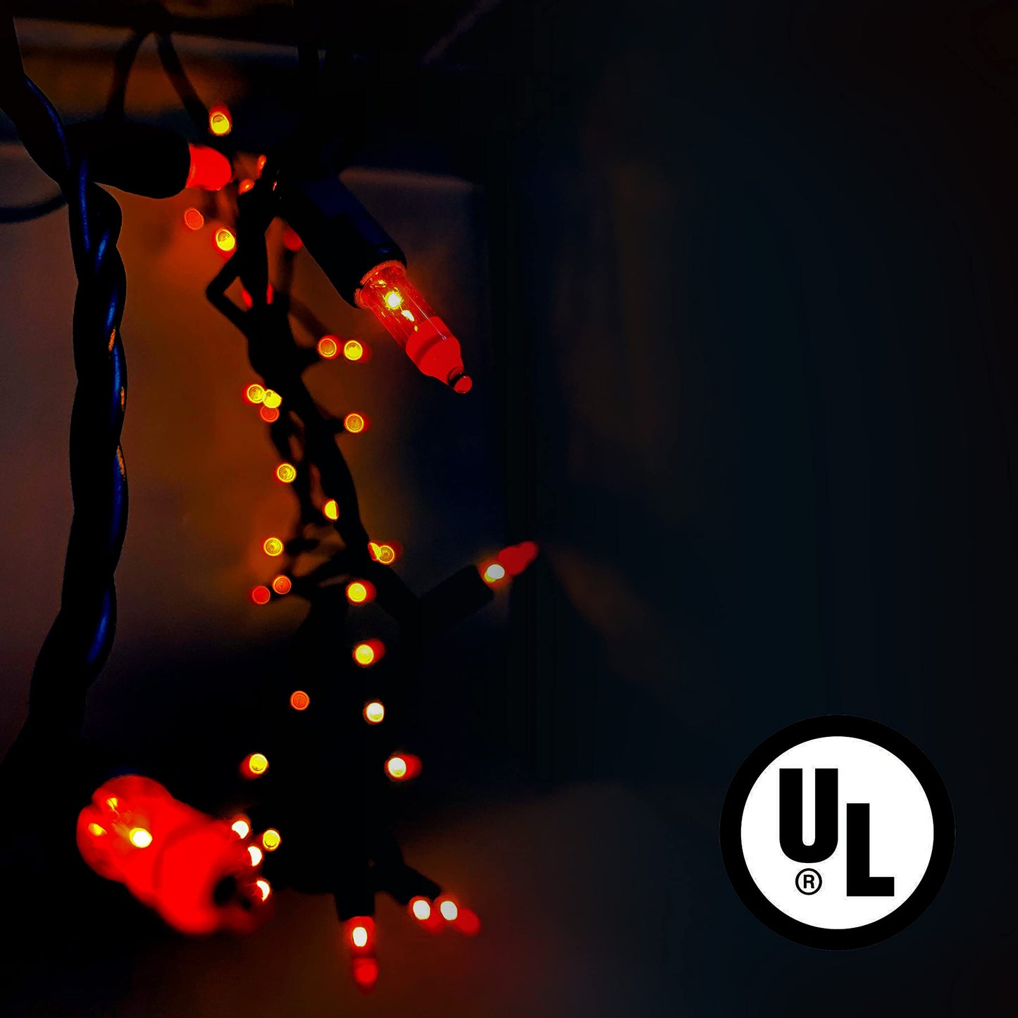 PARKIM Halloween Orange Lights String Outdoor 100 Mini Waterproof Incandescent Indoor Decoration Plug in 23 Feet Used for Patio Party Festive Courtyard Home (1, Orange)