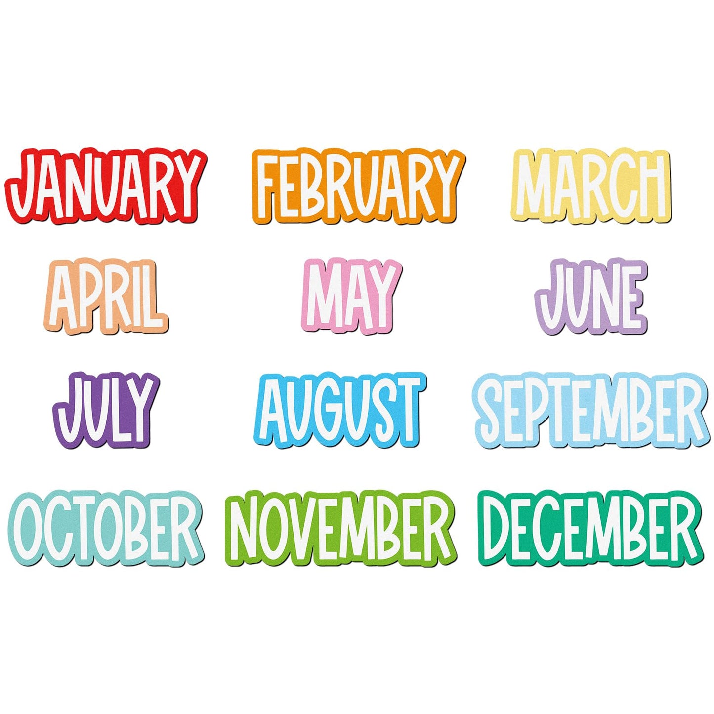 LemonSecret 12 Pcs Magnetic Monthly Headliners Months of The Year Bulletin Board Set whiteboard Calendar Month Headers for Classroom Decoration (Pastel)