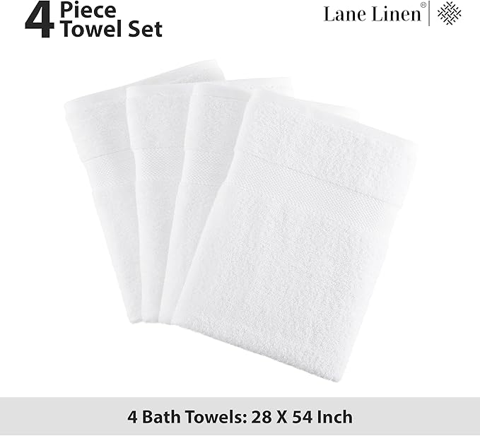 LANE LINEN Set of 4 Bath Towel