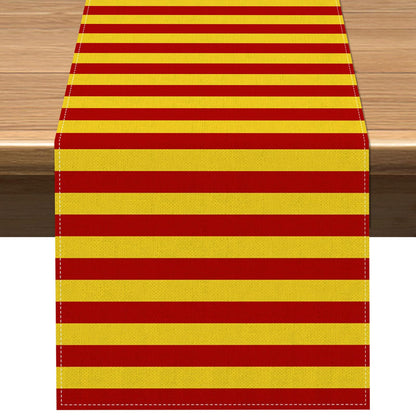 Vohado Wizard Table Runner Red Golden Stripes Magical Party Decoration Halloween Witch Birthday Dining Room Home Kitchen Island Decor (13" x 108")