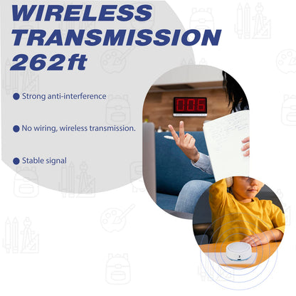 Retekess TM101 Wireless Buzzer System,Answer Buzzers with Lights & Sound,Add Up to 32 Buttons,262ft, Game Show Buzzers for Classroom,Family Feud Adult Trivia Game Night,Back to School