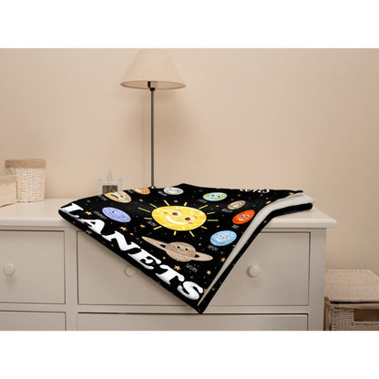 ARTBLANKET Just A Girl Who Loves Planets Throw Blanket Fannel Fleece Super Soft Funny Blanket Travel Throw Blanket for Bed Couch Sofa 40 x 30 Inch for Baby
