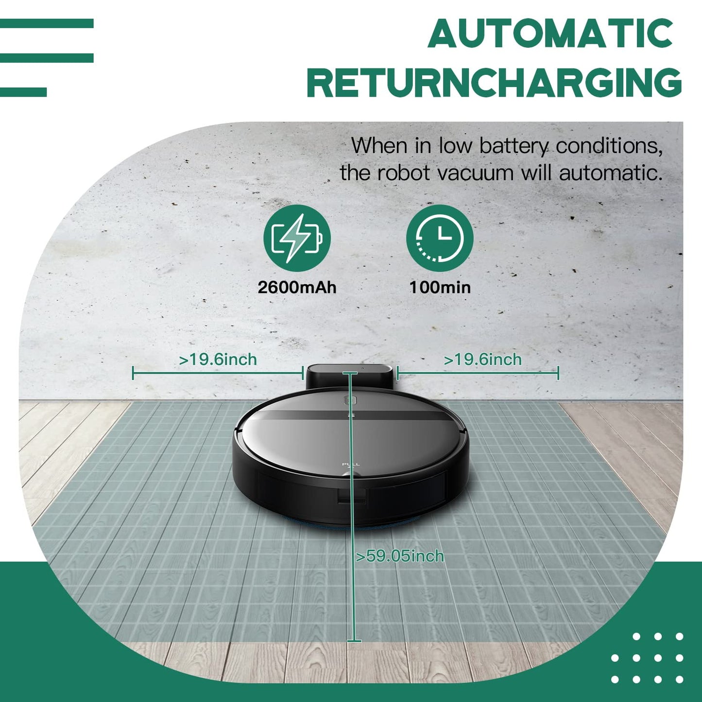 Kilgone Robot Vacuum and Mop Combo - WiFi/Alexa/App, Robotic Vacuum Cleaner, Ultra-Slim & Quiet, Tangle-Free, Auto Recharge, Multi-Surface Cleaning, Cleans Carpets, Hard Floors & Pet Hair Efficiently