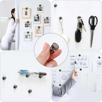 Black Strong Fridge Magnets, Small Refrigerator Magnets, Push Pin Magnet s for Whiteboard, Decorative Whiteboard Magnets for Classroom, Kitchen Accessories, Dry Erase and Map