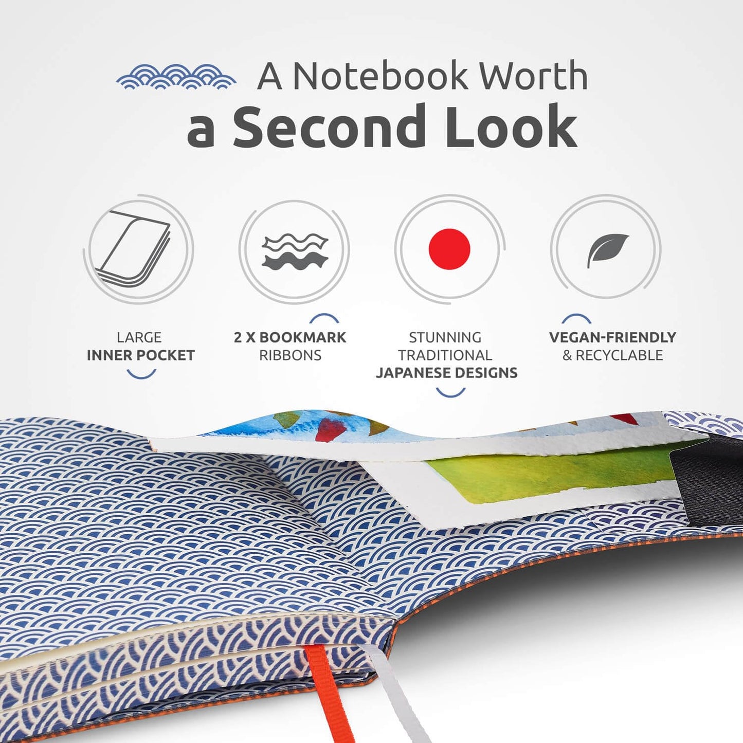 ZenART Supplies A5 Bullet Dotted Journal - Enjoy Bullet Journaling with a Soft Cover, Non-Bleed Thick 120gsm Paper with Japanese Edge Motif - Orange Faux Leather Lay Flat Dot Notebook
