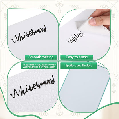 Dunzoom 10 Pcs Small Desktop Glass Whiteboard with Reversable Stand Clear Glass Mini Dry Erase Whiteboard Desktop Easel with 10 Markers for Home Office School, 8 x 6 Inch