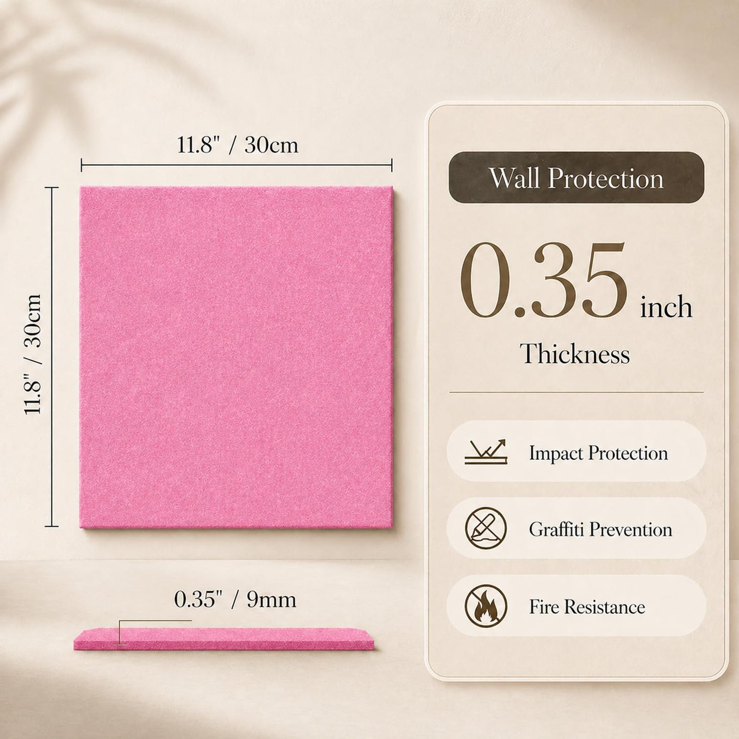 Baysola Felt Bulletin Board Panels 48 x 36 Inch Self Adhesive Wall Tiles Cork Board Alternative for Office Classroom Photos Notes 12 Pack