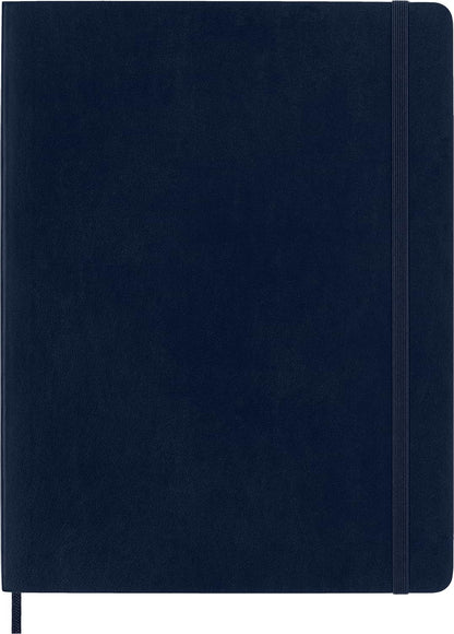 Moleskine Classic Notebook, Soft Cover, XL (7.5" x 9.5") Ruled/Lined, Sapphire Blue, 192 Pages