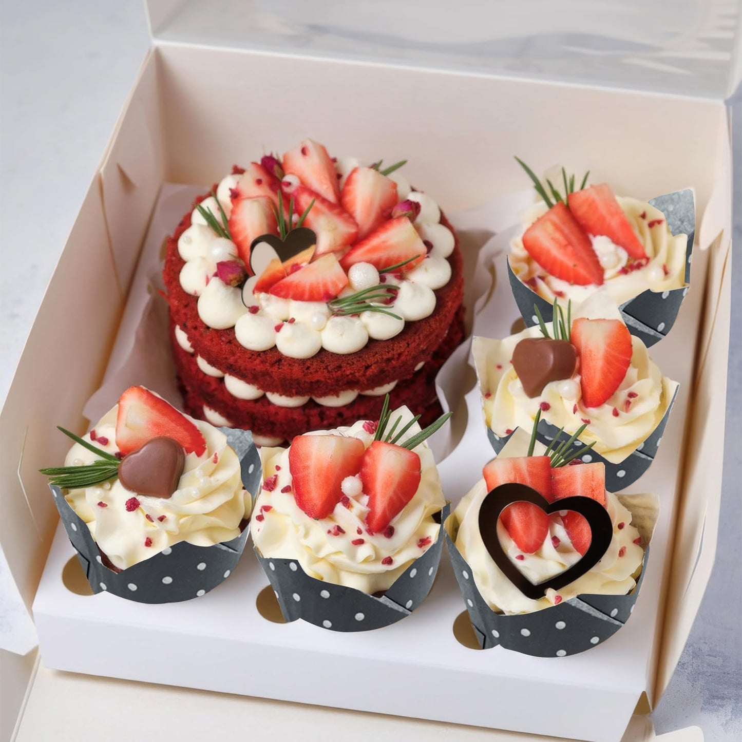 200 Pcs Polka Dot Tulip Cupcake Liners Black Greaseproof Muffin Baking Liners Tulip Cupcake Wrappers for Bridal Baby Shower Wedding Birthday Party Christmas Decor