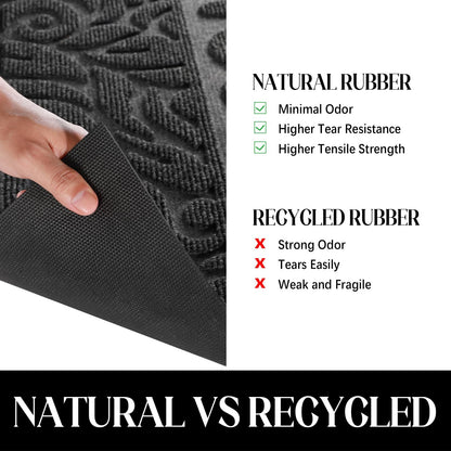 Yimobra Welcome Mat Outdoor 29.5x17, Waterproof Non-Slip Outdoor Mats for Front Door Outside Entrance, Low-Profile Entryway Mat Indoor for Garage Patio, Grey