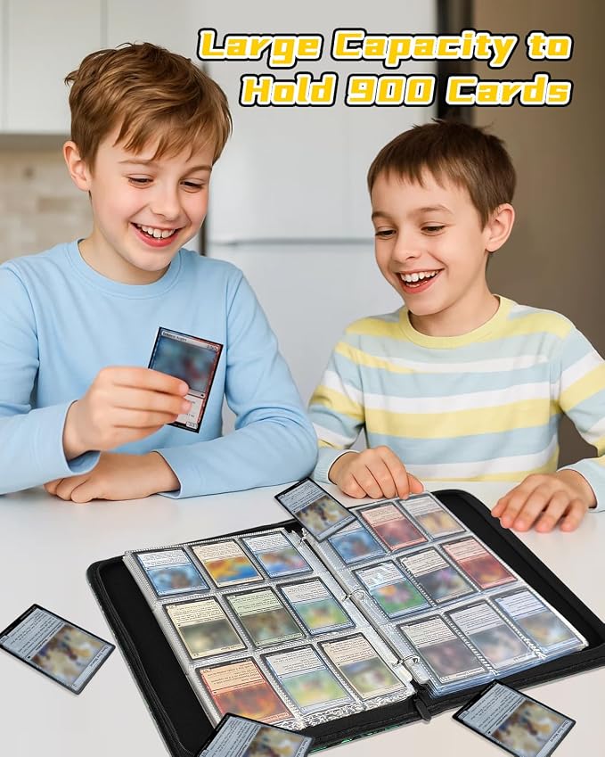 for 9 Pocket Card Binder for MTG, TCG, Game Cards Holds 900 Cards - Large Capacity Trading Card Collection Album Folder with Zipper for Men Boys Teens Tree Design for Sports Card