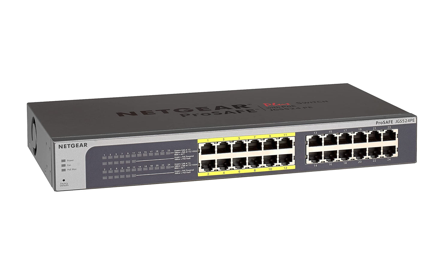NETGEAR 8-Port Gigabit Ethernet Smart Switch (GS108T) - Managed, with 1 x PD Port, Optional Insight Cloud Management, Desktop or Wall Mount, Silent Operation, and Limited Lifetime Protection