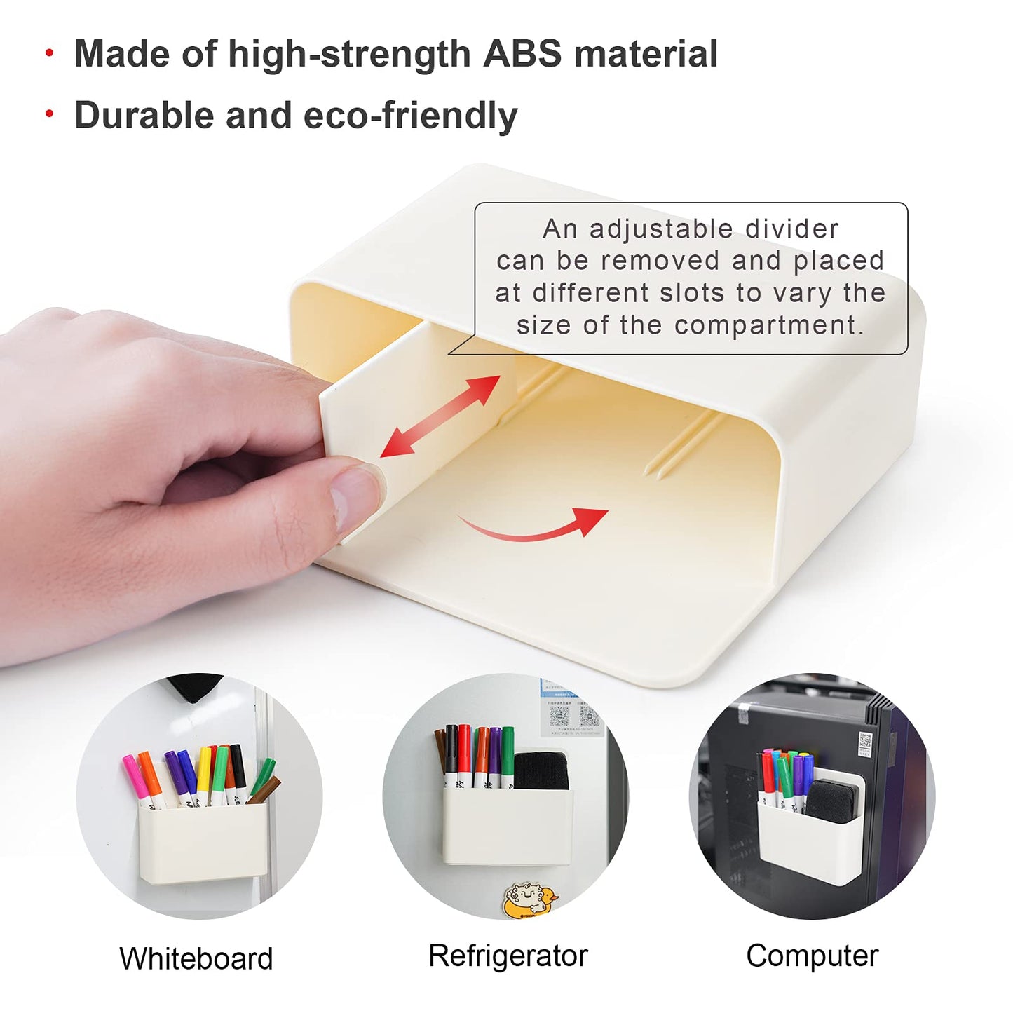 NiArt Whiteboard Magnetic Dry Erase Marker Holder Set, 12 Colors Fine Markers, Magnetic Whiteboard, Dry Eraser for Office