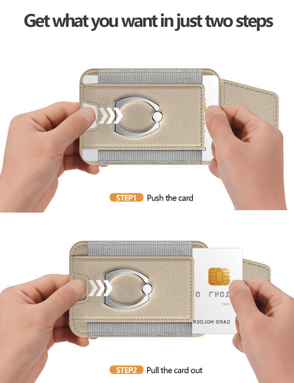 ExtreLife For Magsafe Wallet with Grip, 6-Card Holder, Stronger Magnetic Card Wallet Holder for iPhone 17/16/15/14/13/12 Series, Leather Magnetic Phone Wallet with Privacy Flap, Desert Titanium Gold