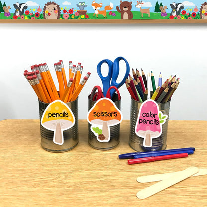 CTP Woodland Friends Mushrooms 3 Inch Designer Cut-Outs Classroom Accents (Creative Teaching Press 11162)