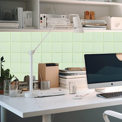 Honoson 12 Pack 48 x 36 Inches Large Cork Board Felt Wall Tiles with Safe Adhesive Large Decorative Vision Wall Board for Walls Home Office(Sage Green)