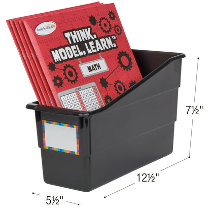 Really Good Stuff Durable Book & Binder Holders - 6 Pack - Black