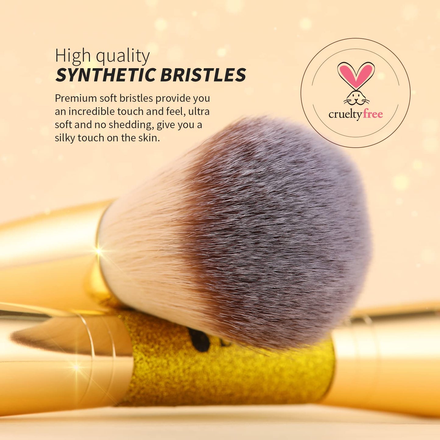 DUcare Foundation Brush Contour Bronzer Makeup Brush Double Ended Self Tanner Brush Sculpting Brush for Blending Liquid Powder Concealer Cream Cosmetics Blush Buffe