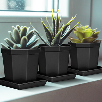 LWALRS Square Plant Saucer 10 Inch 5 Pack, Plastic Plant Water Dray Tray Plants, Pot Saucers for Plants Square Planters for Indoors and Outdoors Plants, Garden Saucer for Plant Pots.