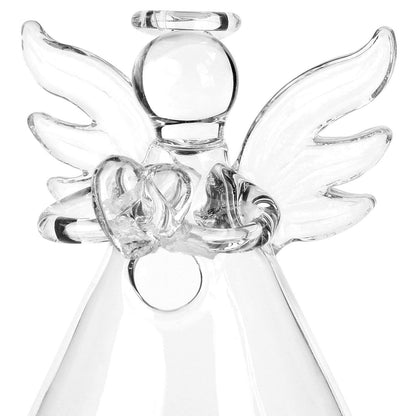 Sziqiqi Clear Glass Guardian Angel Vases Bulk for Hanging Vases for Buds Cuttings Greenery Hydroponic Plant Containers Room Ornaments Bautizo Decorations 3.5inch/4Pcs