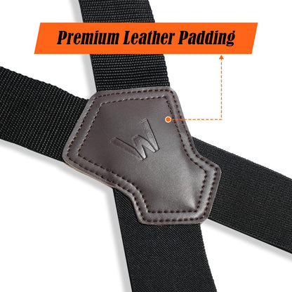 WELKINLAND Ultralight Clip-on Suspenders, 2 Inch Suspenders for Men, Strong X-back Suspenders, Black Suspender Men, Work Suspender for Pants, Mens Suspender for Seniors