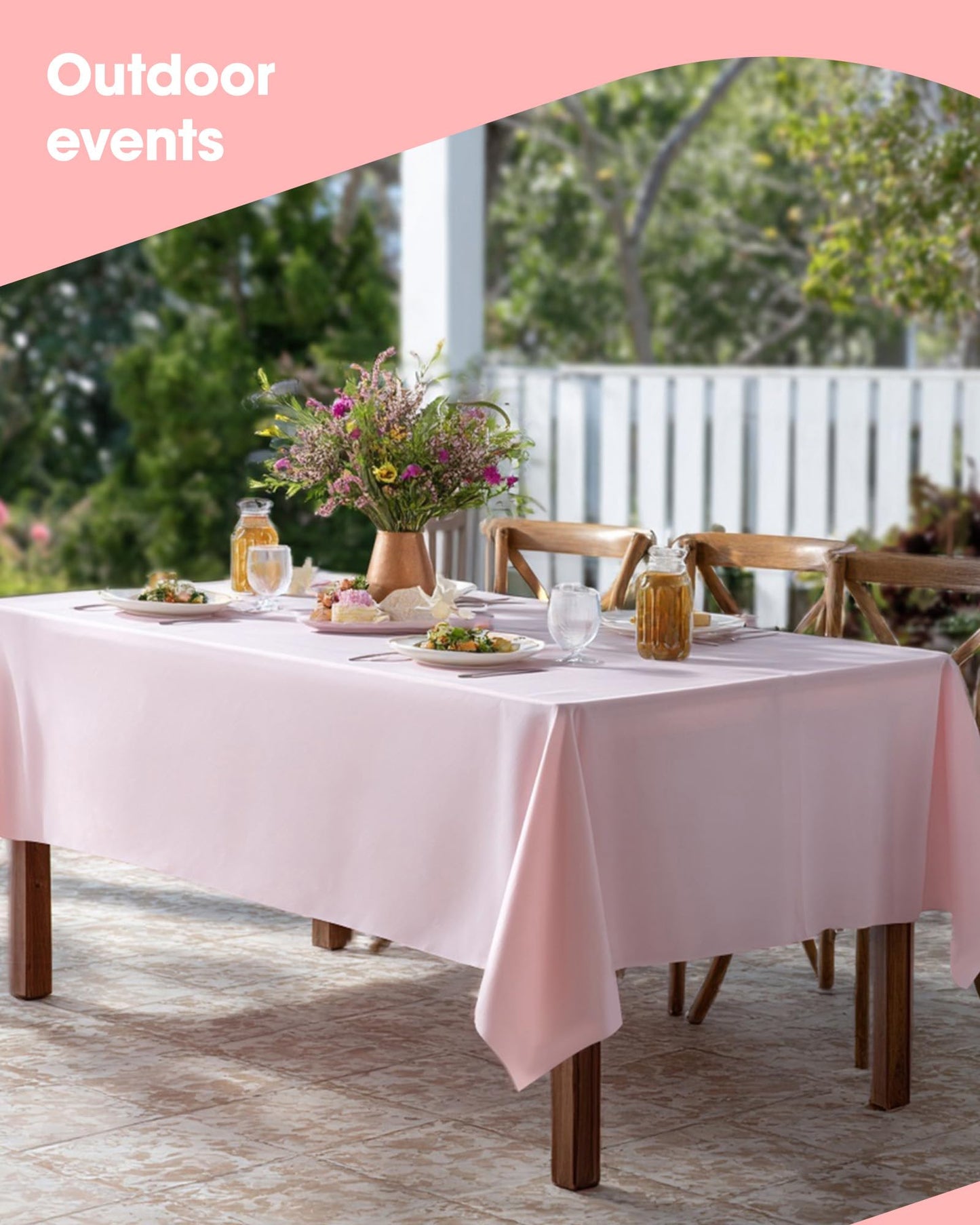 Niuara Pink Plastic Table Cloth Rectangle Table 15 Pack, 54''×108'' Tablecloth for 6ft Tables, Table Cloth for Disposable Use, Table Cover for Holiday Party, Gathering