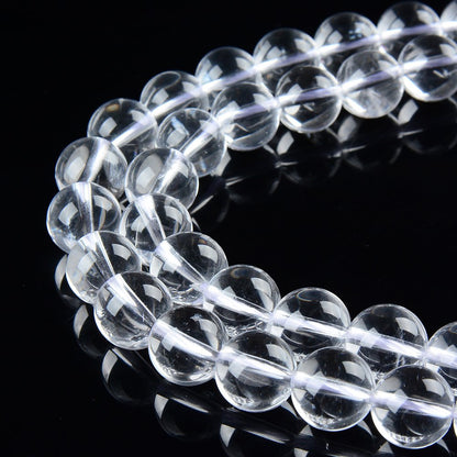 PLTbeads Gorgeous Natural Gemstone Loose Beads Smooth Round Approxi 15.5 inch DIY Bracelet Necklace for Jewelry Making (6mm, Smooth Crystal Quartz)