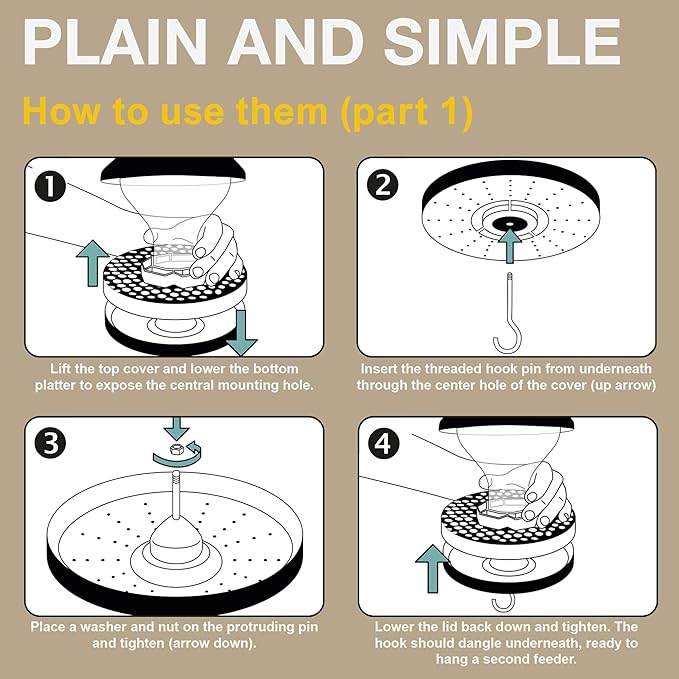 SWISSINNO Duplex Connector – Vertical Link for Hanging Bird Feeders – Space-Saving Garden Accessory in Durable Steainles Steel Compatible with Lucerne & Davos Smart Birds