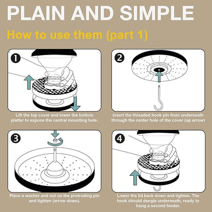 SWISSINNO Duplex Connector – Vertical Link for Hanging Bird Feeders – Space-Saving Garden Accessory in Durable Steainles Steel Compatible with Lucerne & Davos Smart Birds