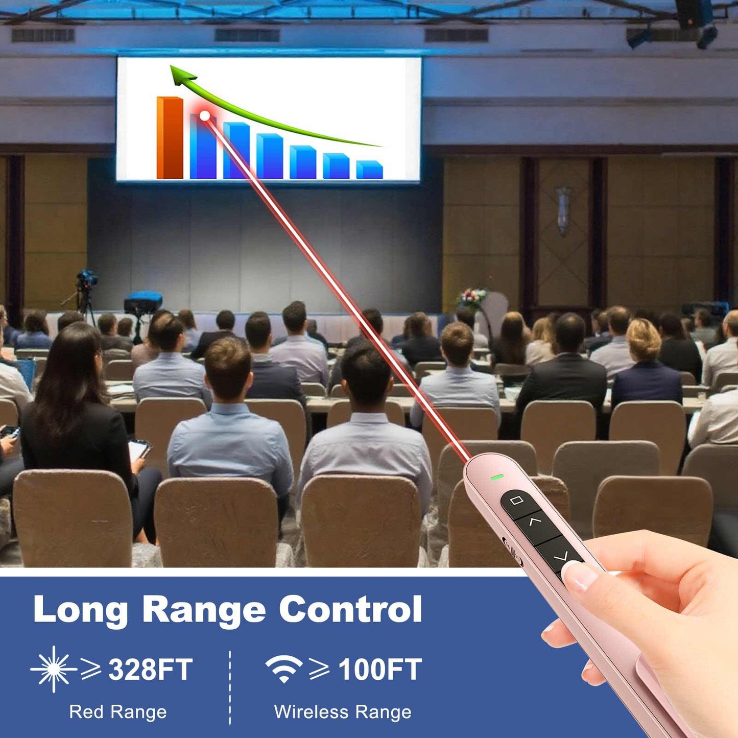 QUI Presenter Clicker Bundle | Pen-Shaped USB A Pink & Remote-Shaped USB A Pink