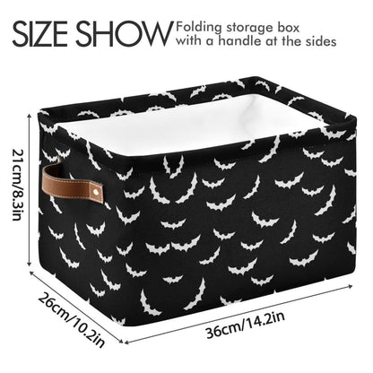XUWU Storage Basket Bin Bats Halloween Goth Organizer Basket Collapsible Shelf Basket Cube with handle for Nursery Bedroom Bathroom