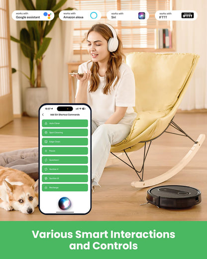 Vexilar Robot Vacuum,2 in 1 Mopping and Vacuuming, App/Voice/Remote Control,Self-Charging Robotic Vacuum Cleaner,Good for Hard Floor, Low-Pile Carpet, Pet Hair (Small)